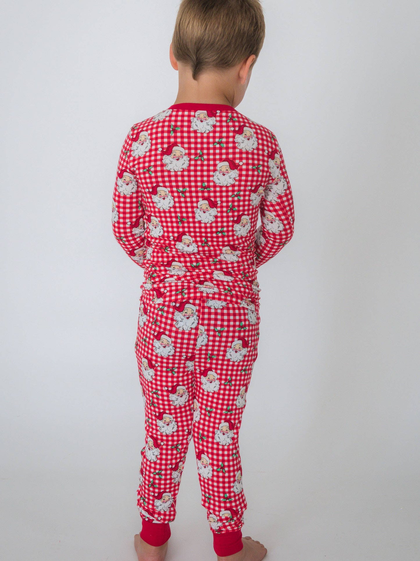 SoftSnooze™ Kids Bamboo Viscose Red Dear Santa Long Sleeve Pajama Set