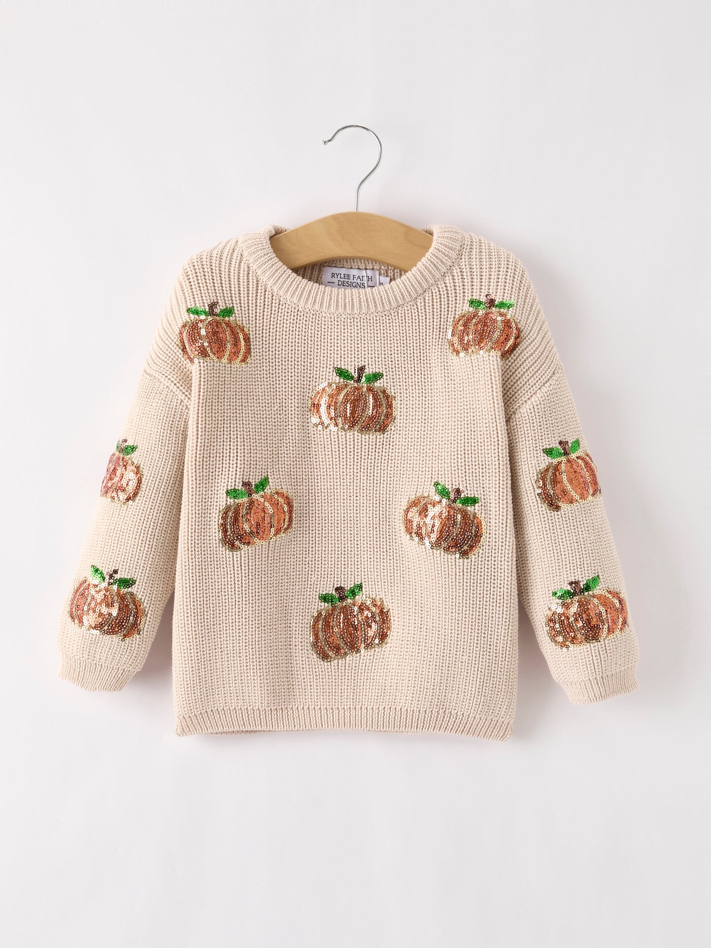 Thanksgiving Halloween Pumpkin Sequin Sweater