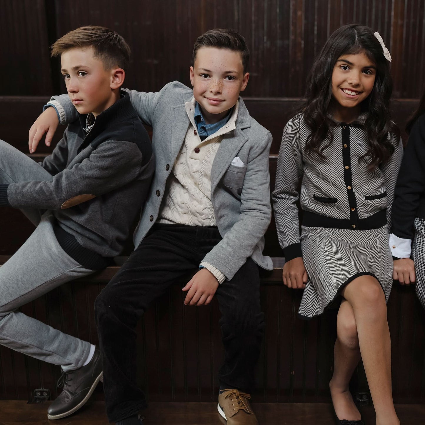 Faux Fur Cardigan and Skirt Organic Sweater Set