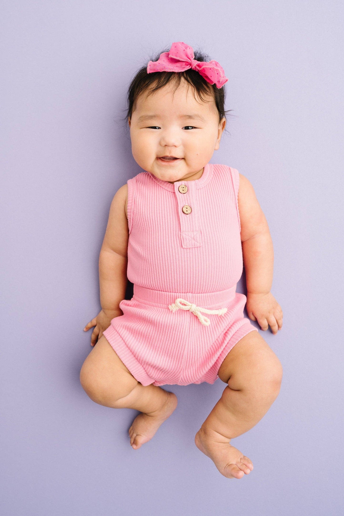 Passion Pink Ribbed Tank Set
