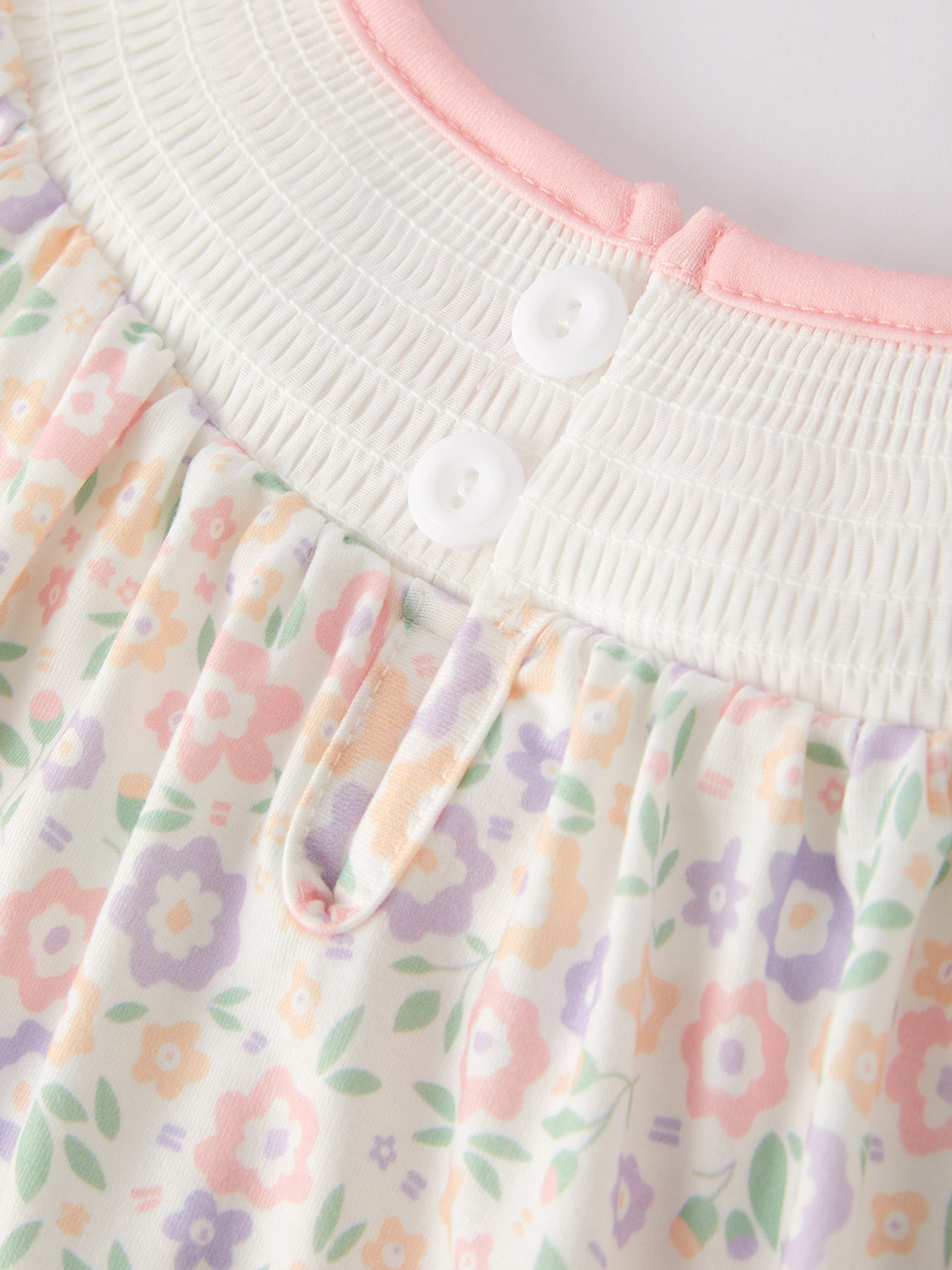 Spring Summer Cross Smocking Embroidery Colorful Dress