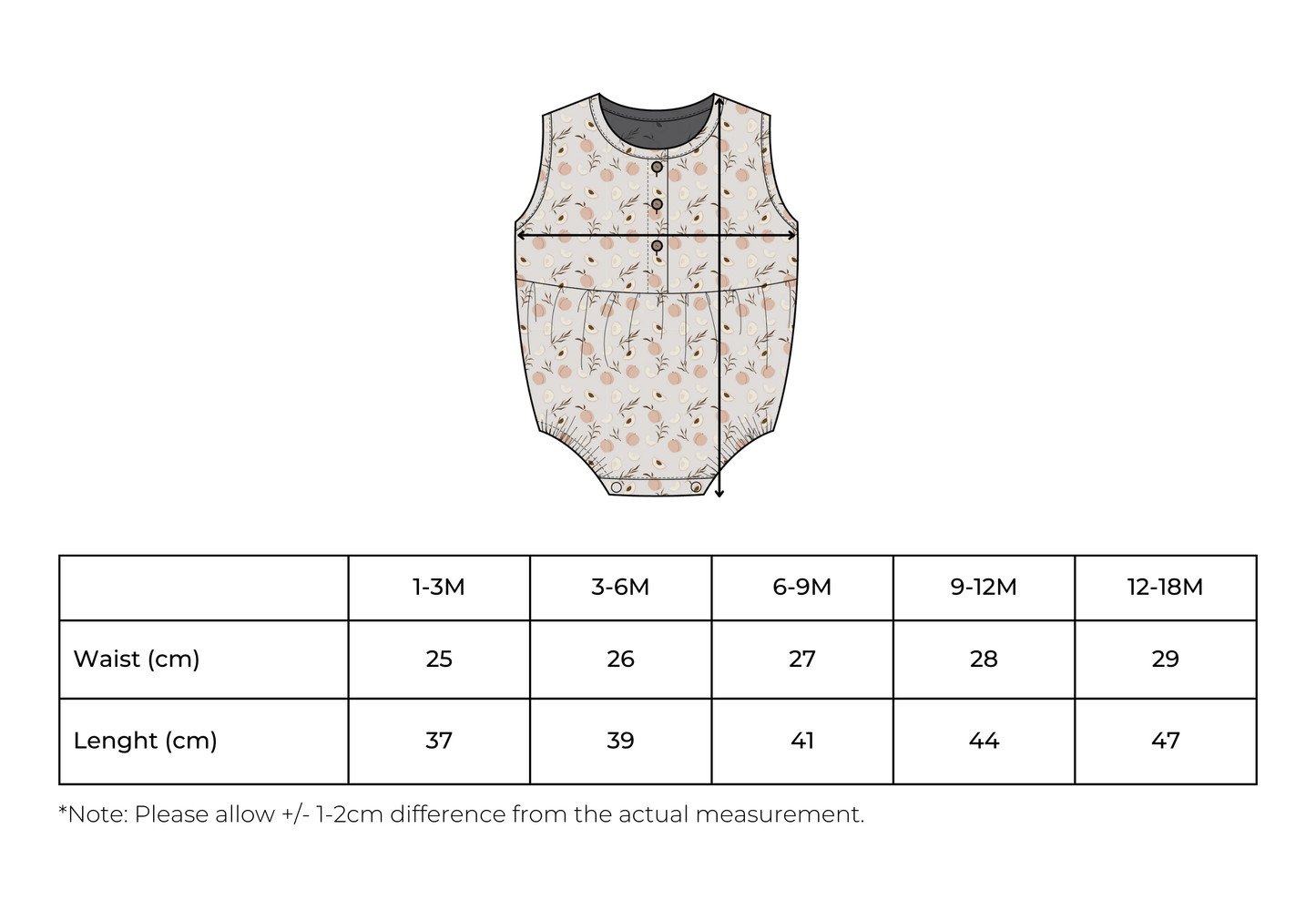 Fiona Baby Peach Romper