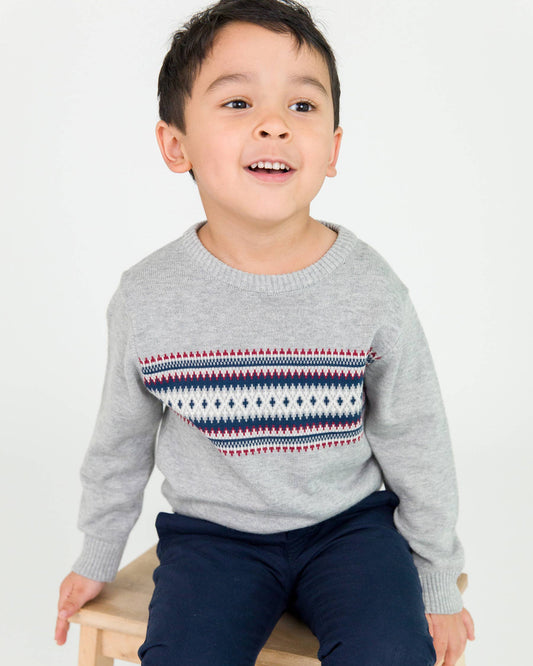 Cozy Fair Isle Knit Crew Neck Sweater