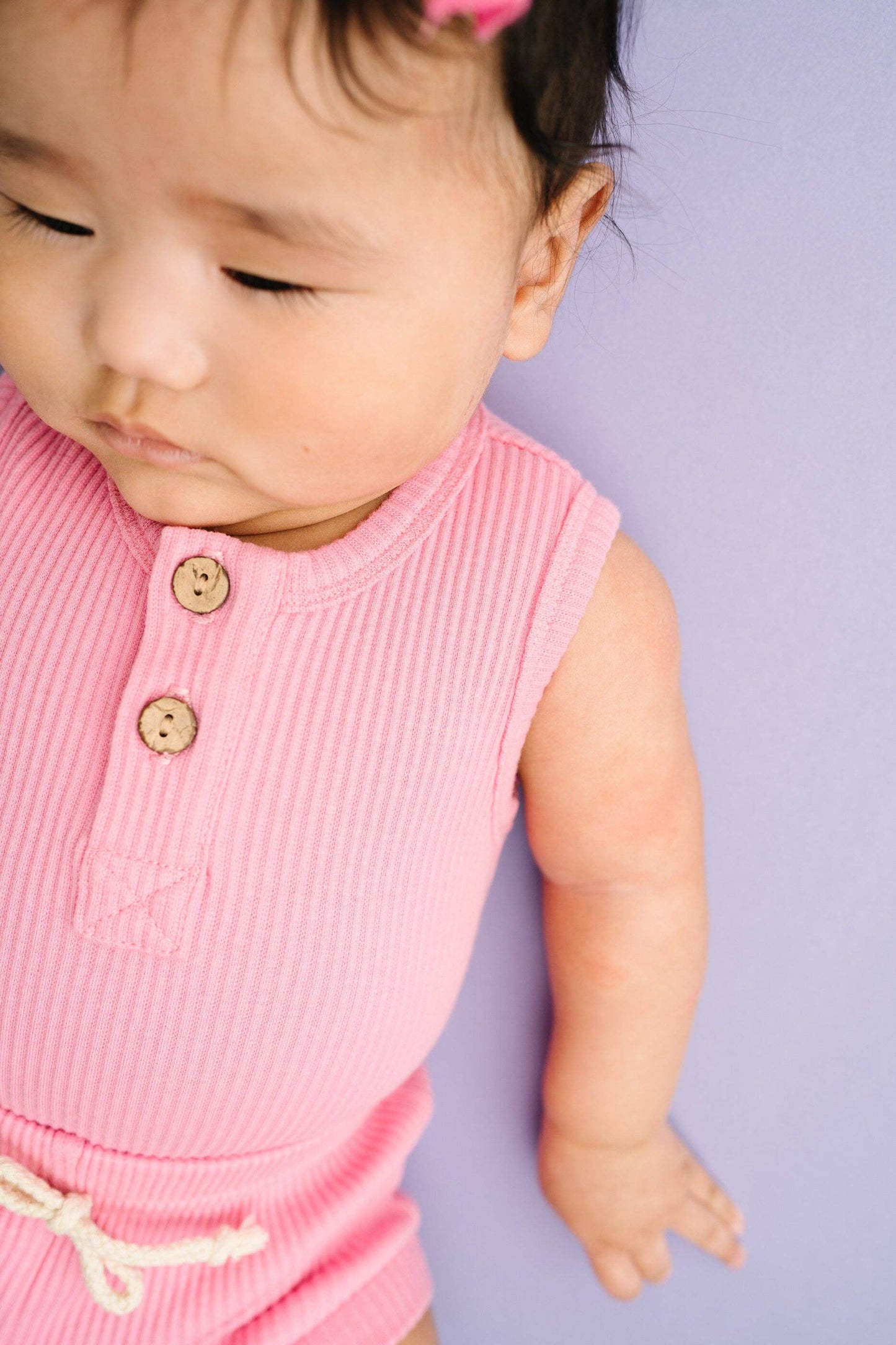 Passion Pink Ribbed Tank Set