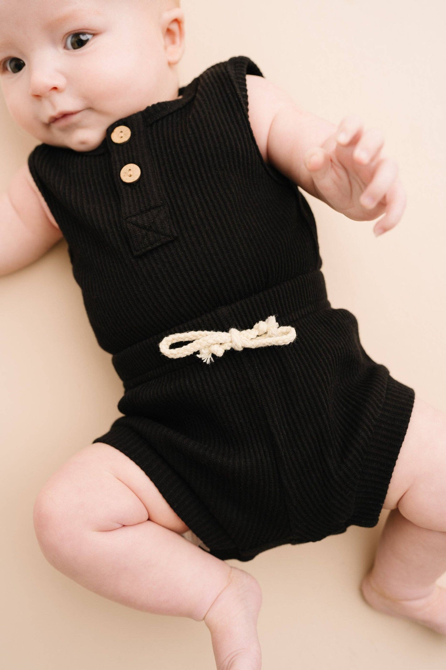 Black Ribbed Tank Set
