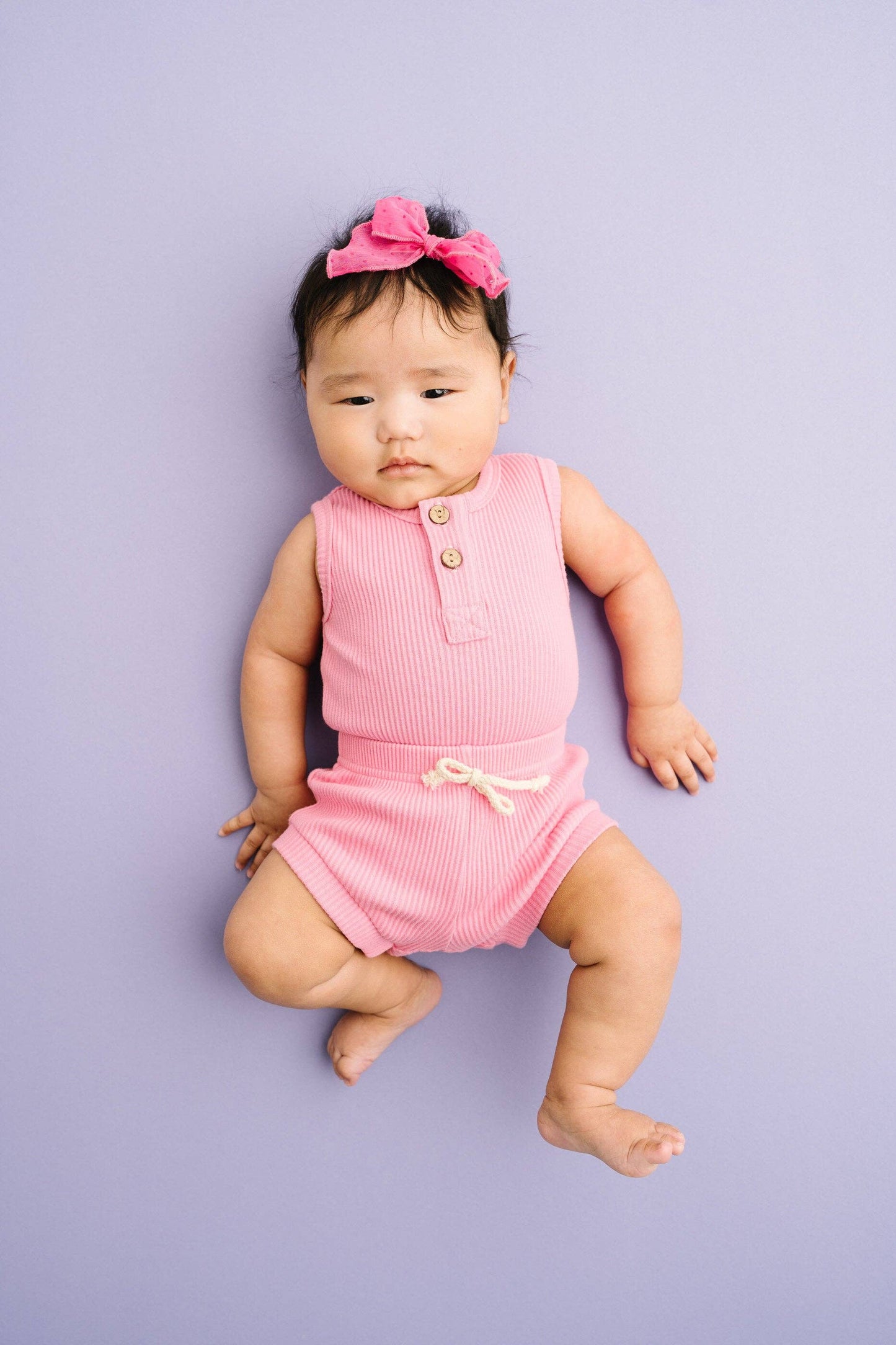 Passion Pink Ribbed Tank Set