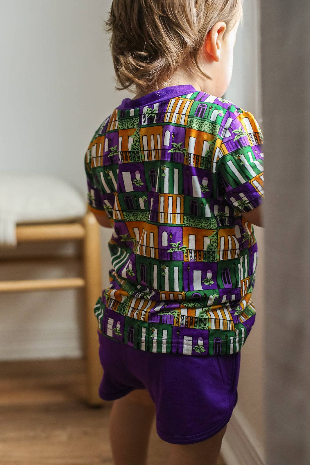 Mardi Gras Houses Bamboo Varsity Short Set