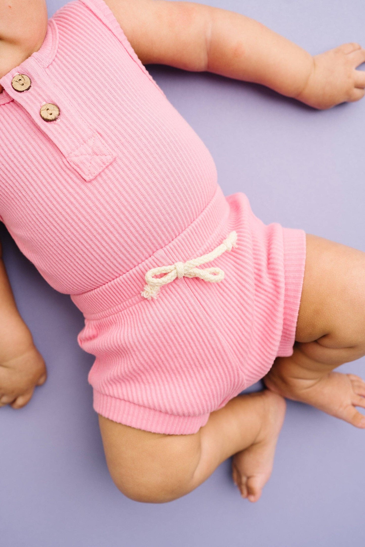 Passion Pink Ribbed Tank Set