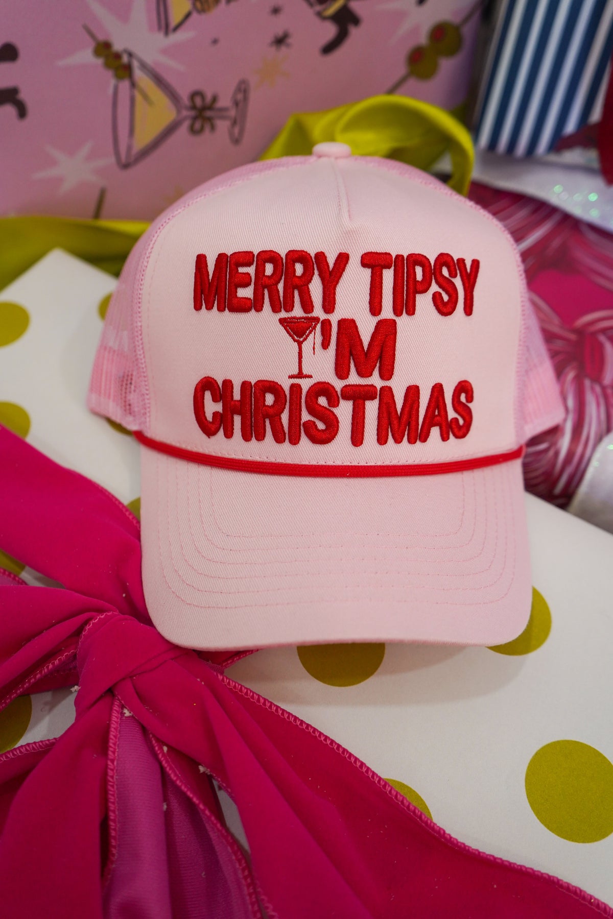 Merry Tipsy I'm Christmas - Pink Trucker Hat