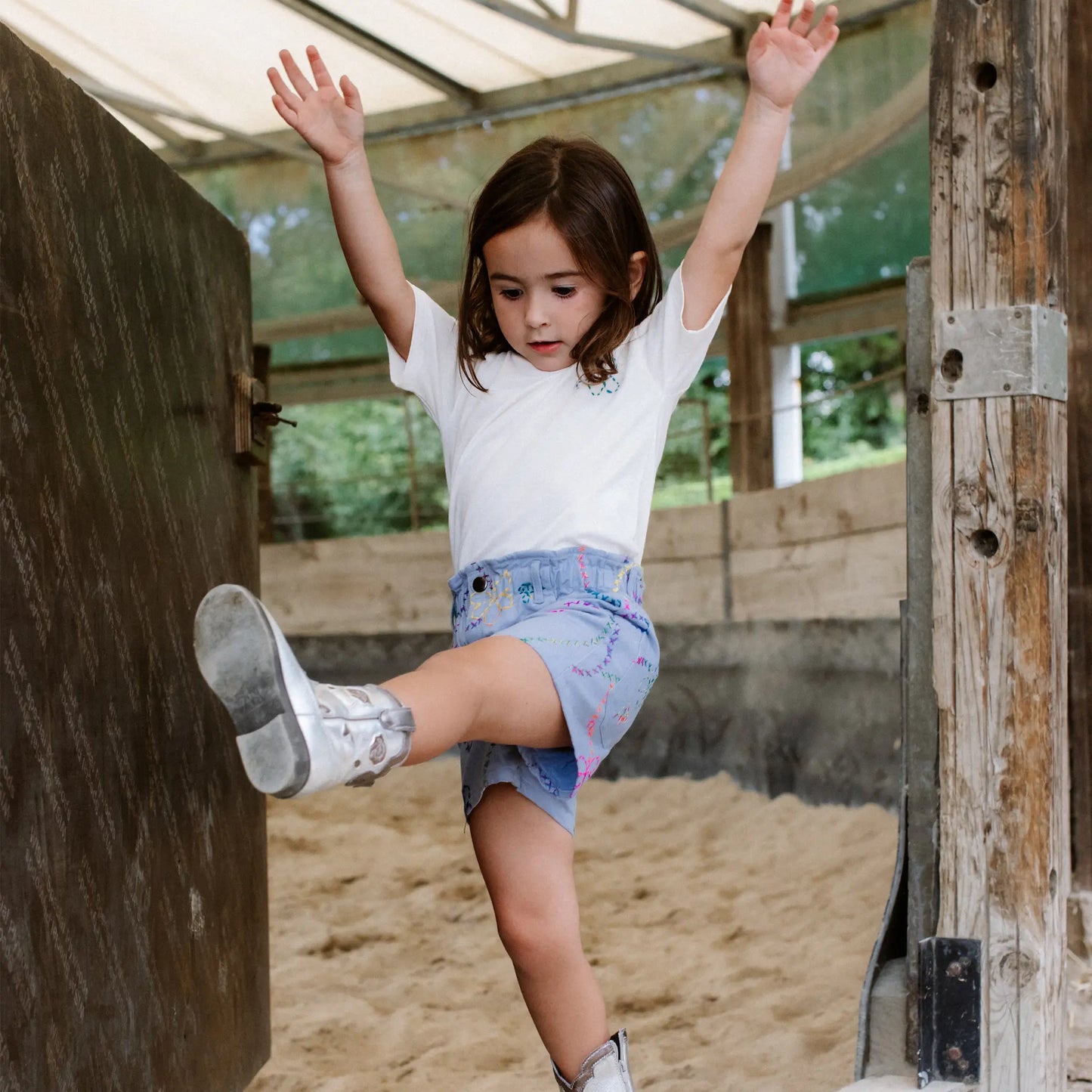 Blue Color Jardin Denim Bermuda Shorts