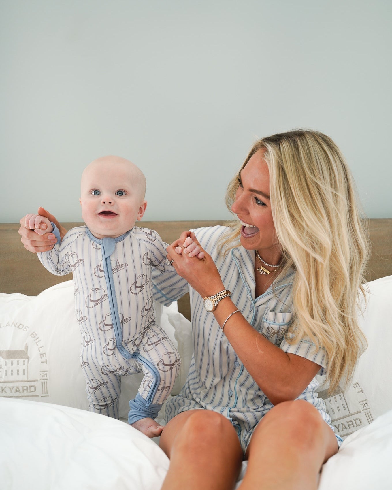 Western Blues Striped - Short Pajama Set