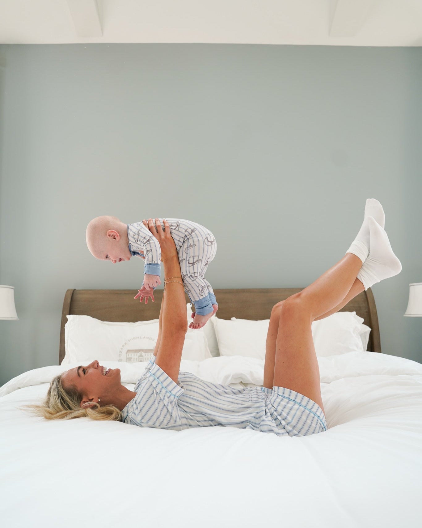 Western Blues Striped - Short Pajama Set