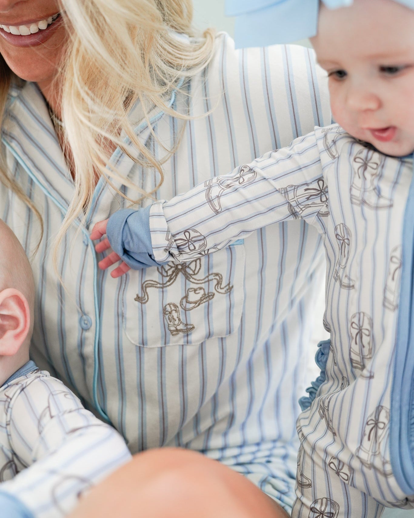 Western Blues Striped - Short Pajama Set