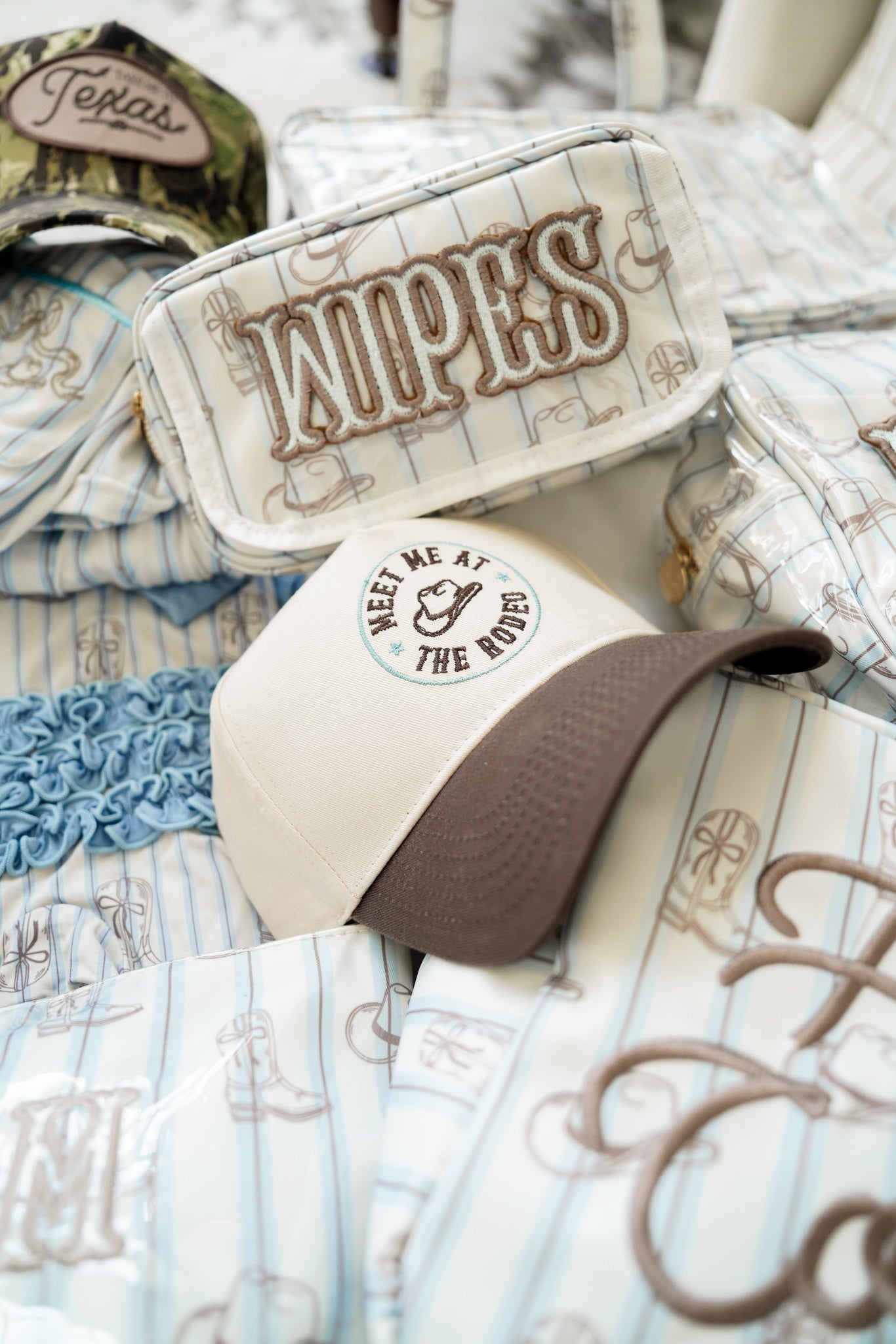 Wipes Pouch | Western Blues Clear Coat Bag