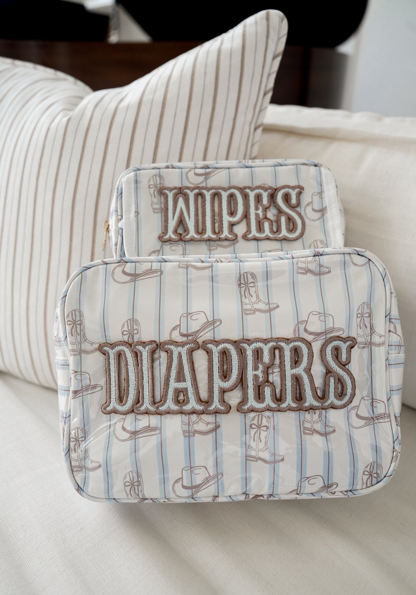 Wipes Pouch | Western Blues Clear Coat Bag
