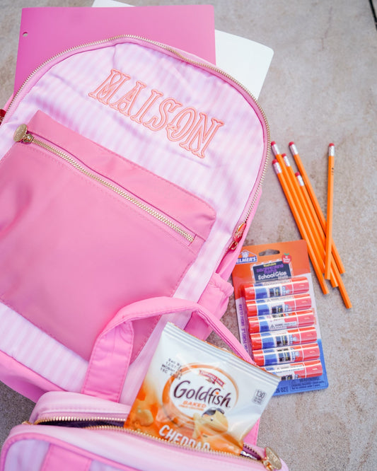 Pink Stripe Backpack