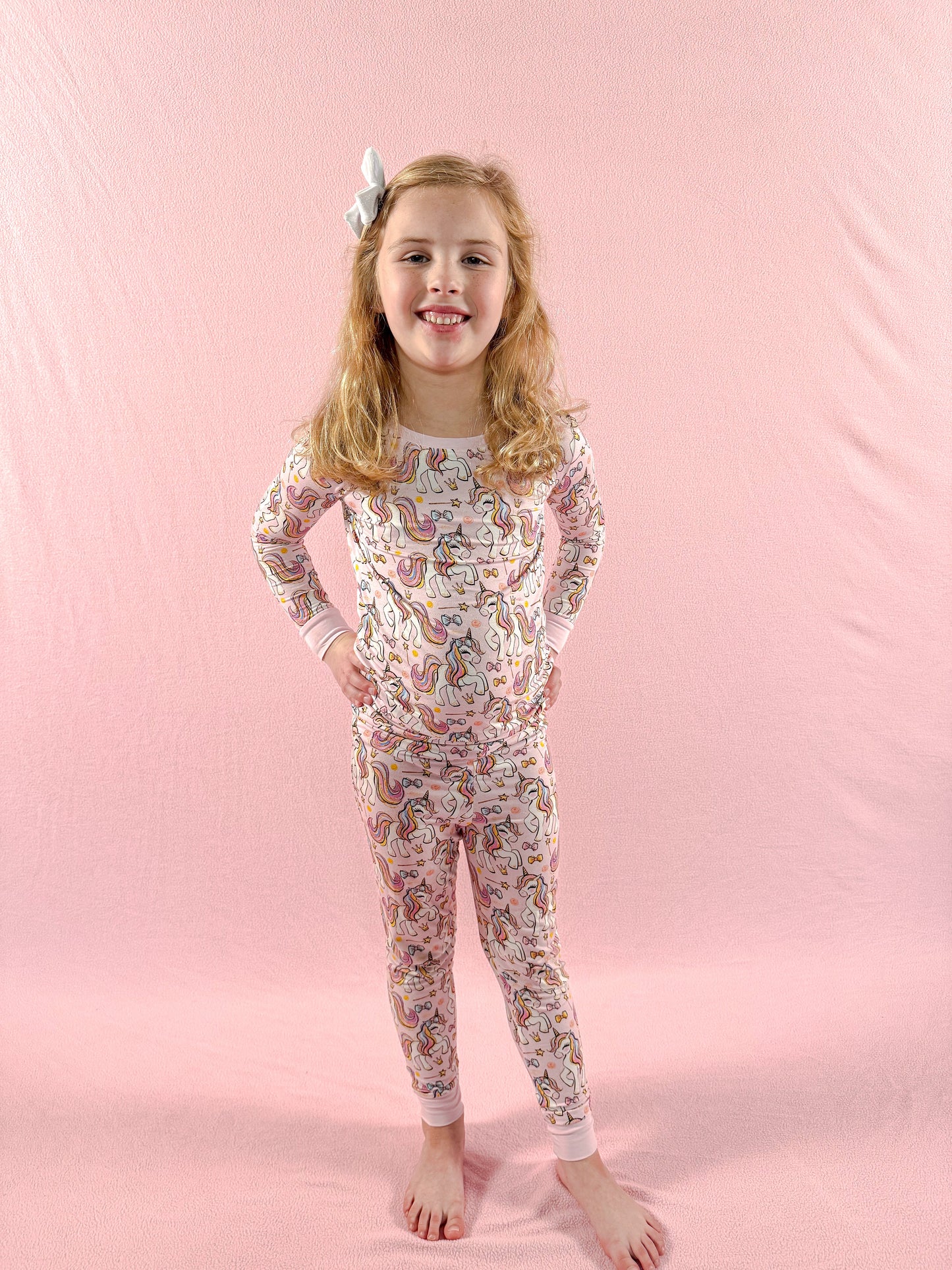 Pink Unicorn | Two-Piece Bamboo Pajama Set