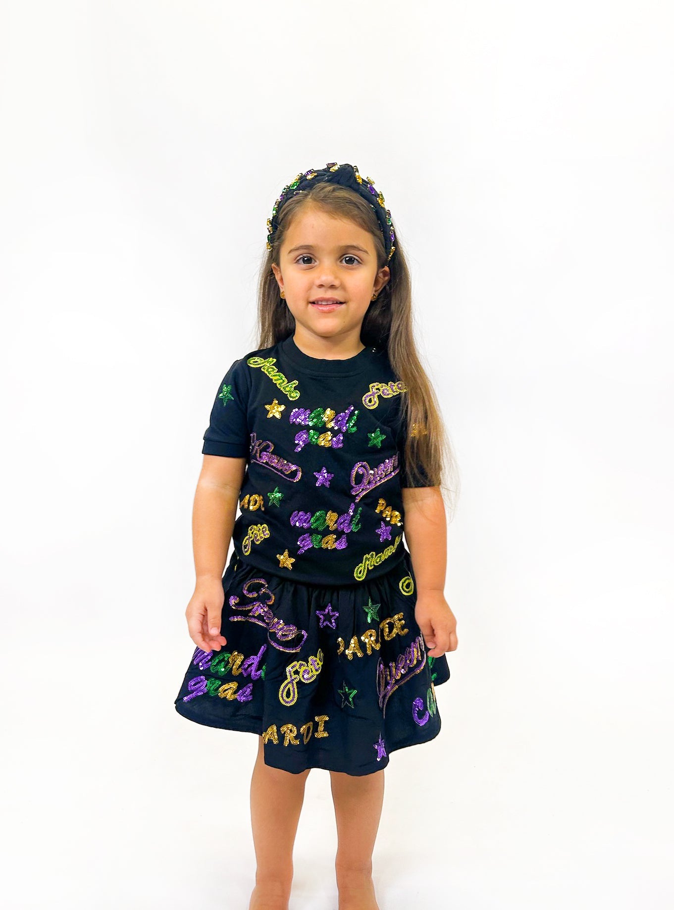 Youth Mardi Gras Explosion Skort - Black