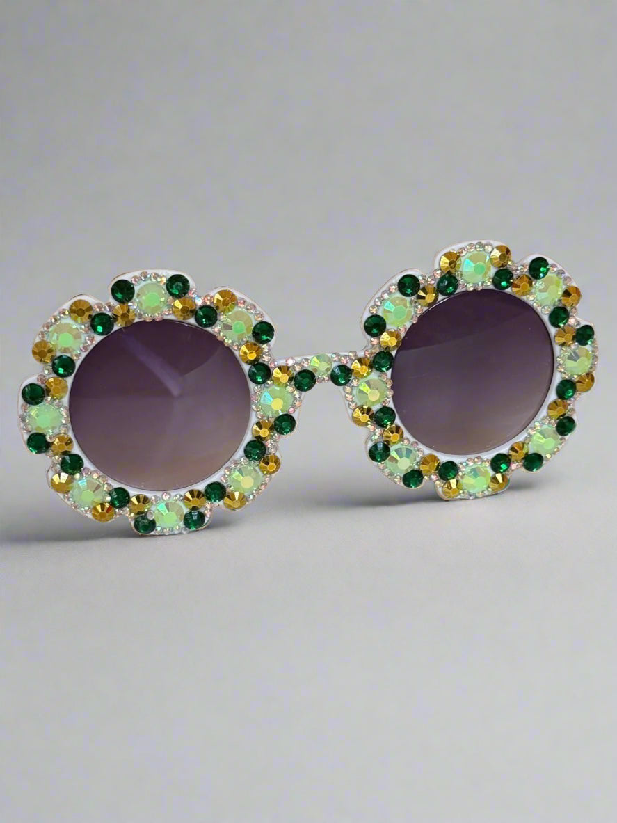 Flower Shaped Rhinestone Kids Sunnies