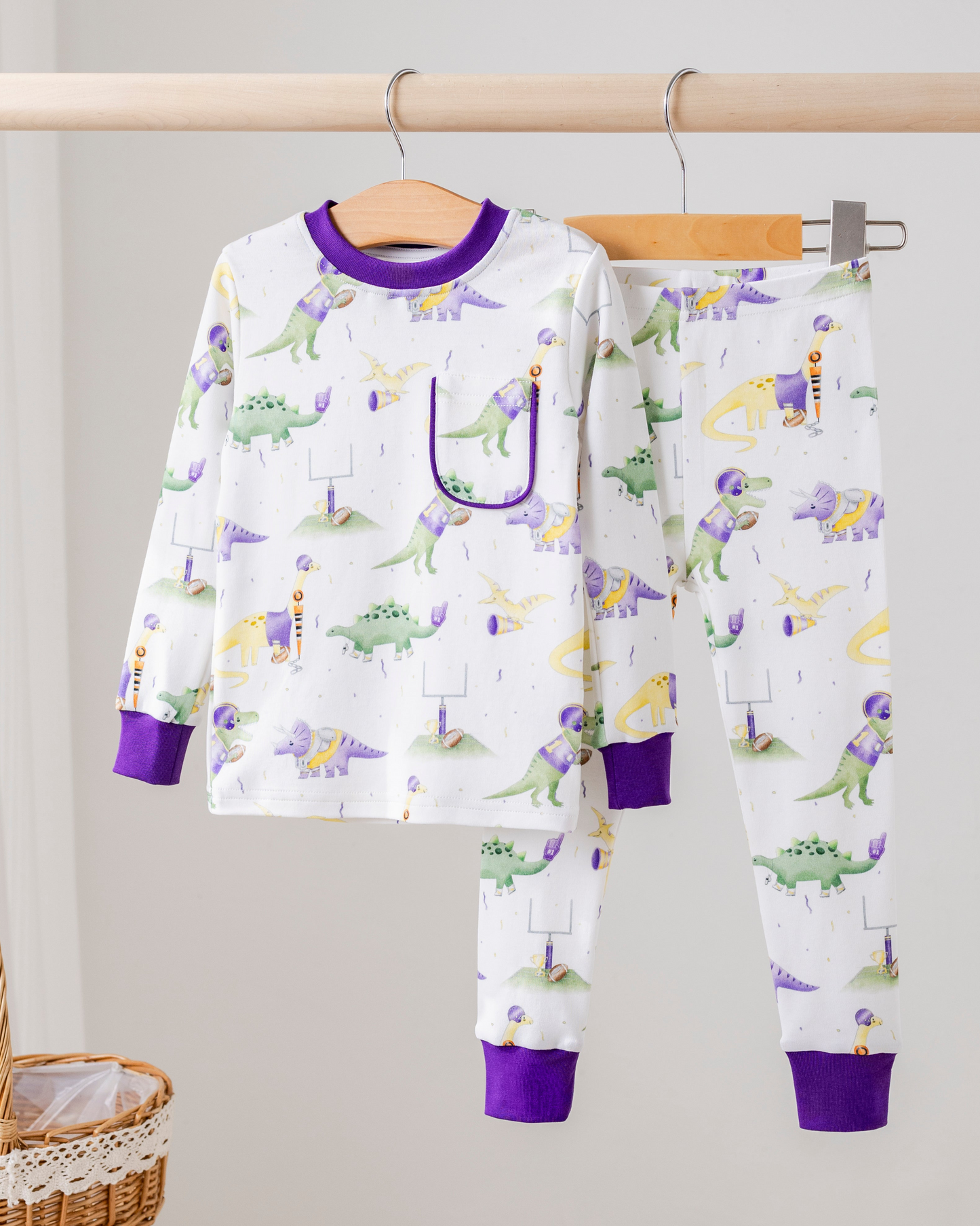 LSU Dinos All-Stars Organic Cotton Kids Pajamas