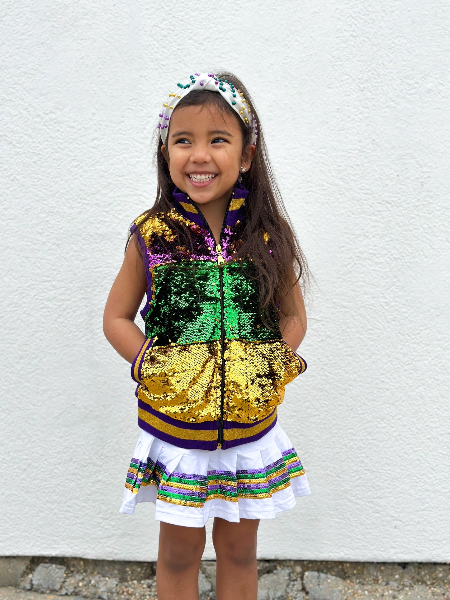 Skorts Youth Sequin - White