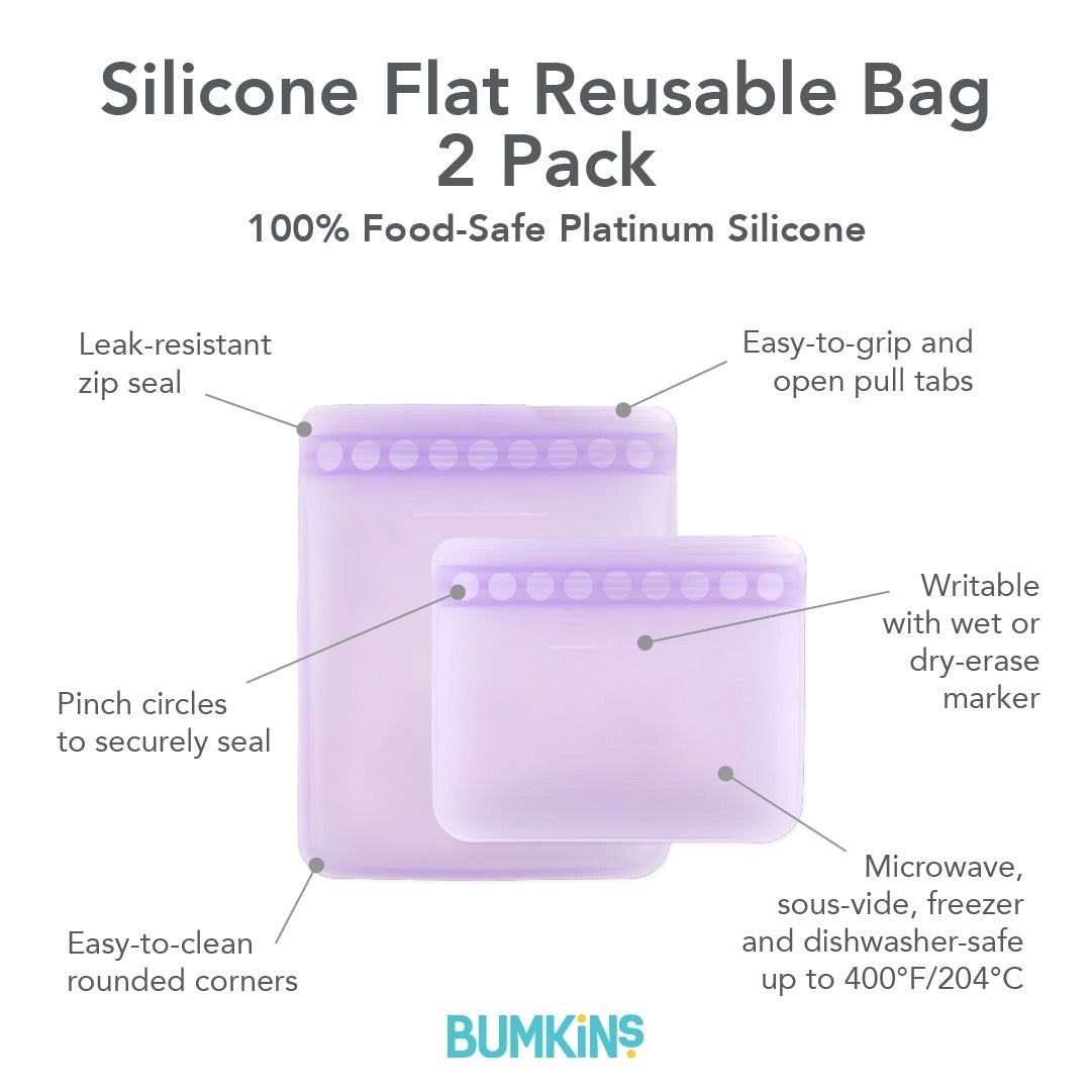 Silicone Flat Reusable Bag 2 Pack