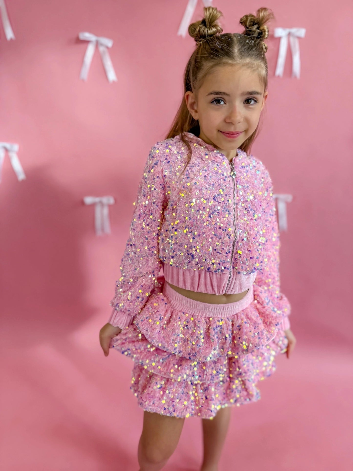 PREORDER | Pink Sequin Two Piece Set
