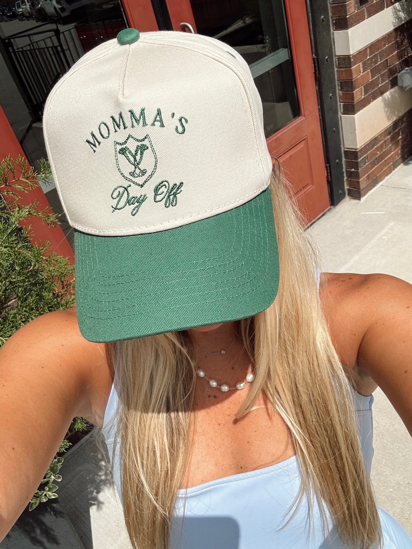 Momma's Day Off Green Vintage Trucker Hat