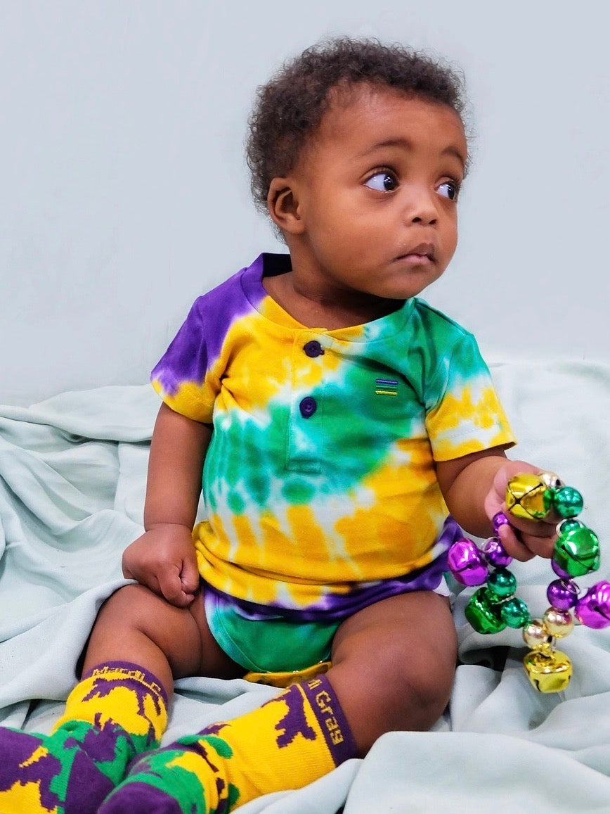 Tye Dye Mardi Gras Onesie