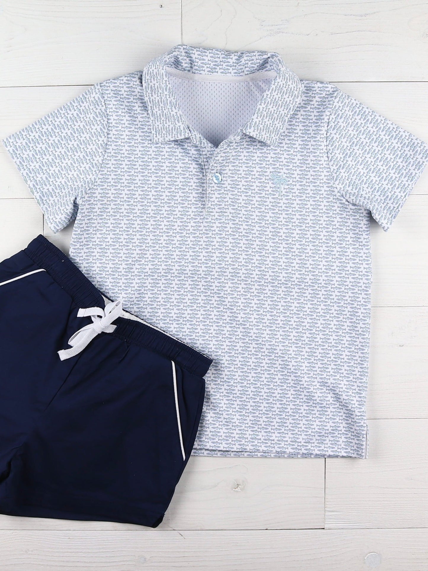PREORDER | Boys Performance Polo - Rainbow Trout