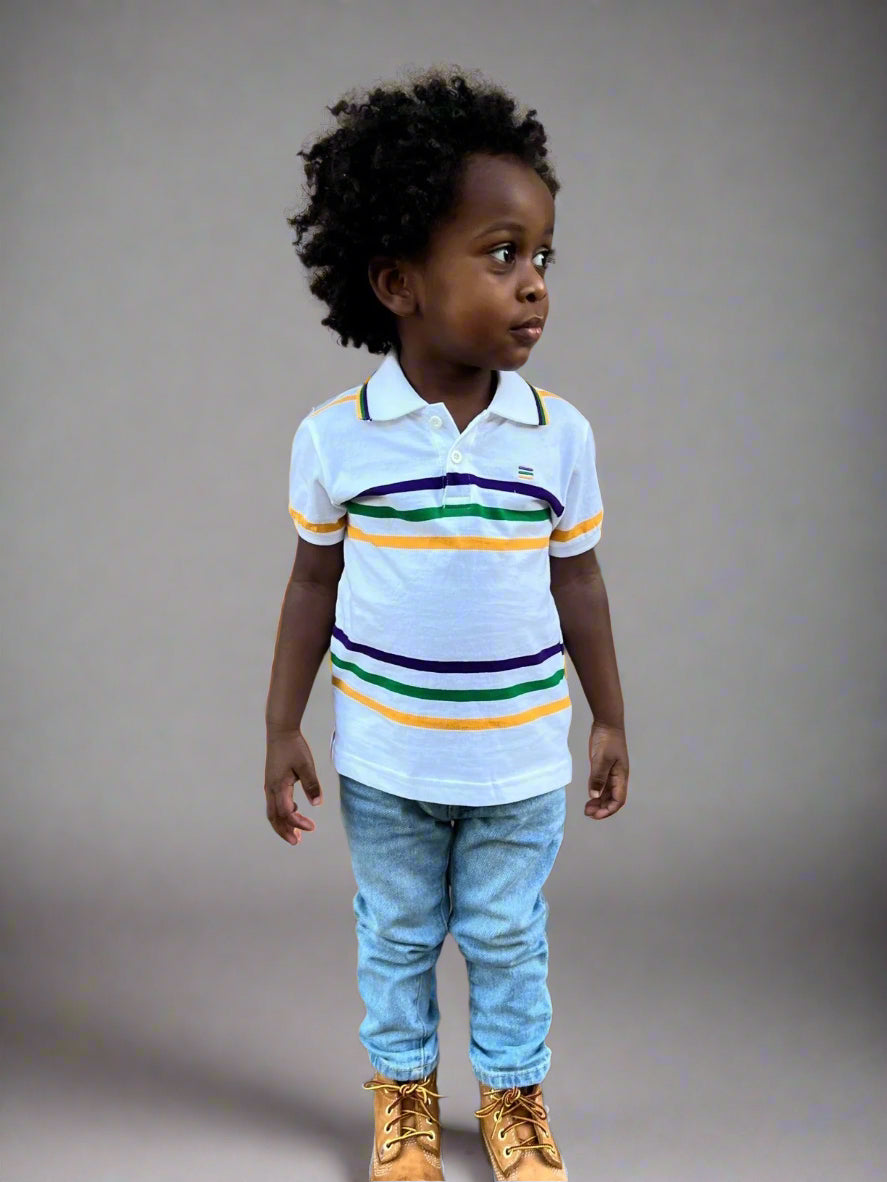 White Infinity Short Sleeve Polo