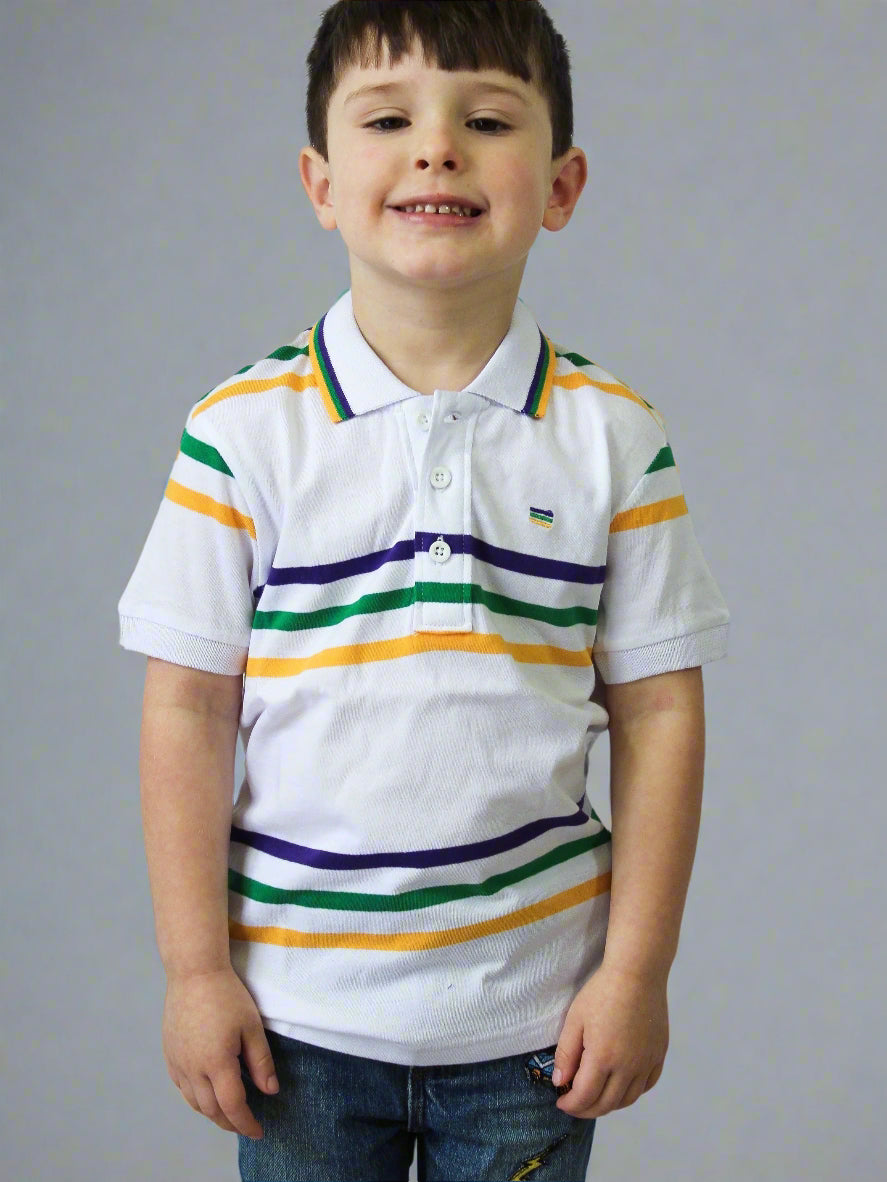 White Infinity Short Sleeve Polo