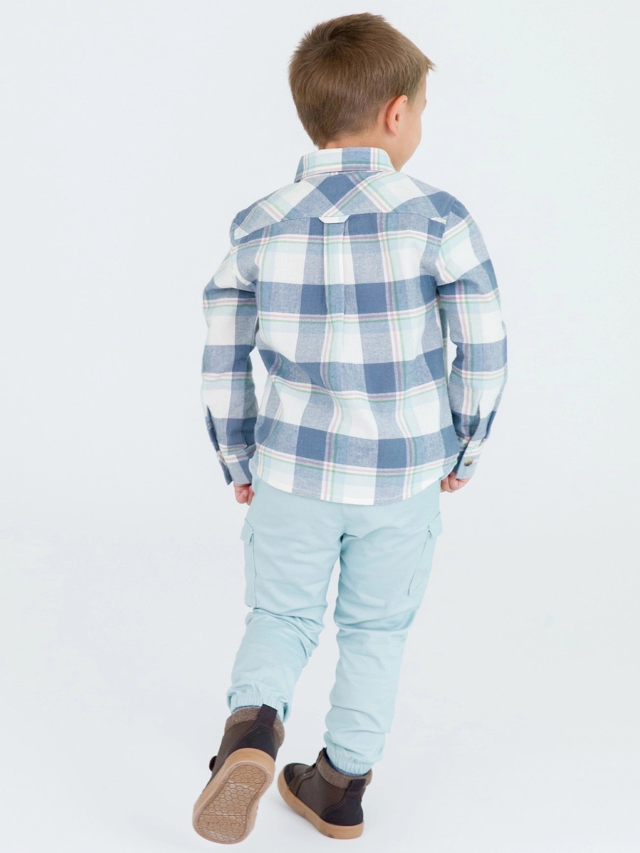 PREORDER | Boys Alpine Plaid Flannel Long Sleeve Button Down Shirt