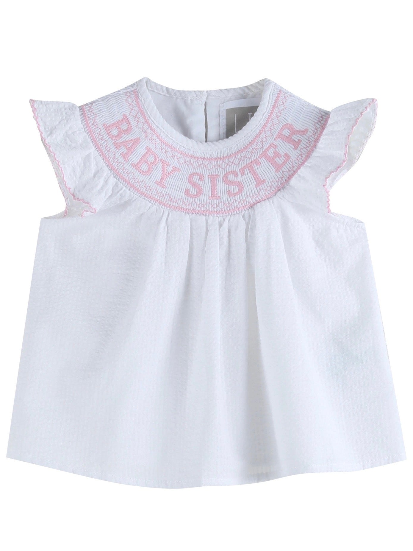 White Baby Sister Smocked Dress and Bloomer Set