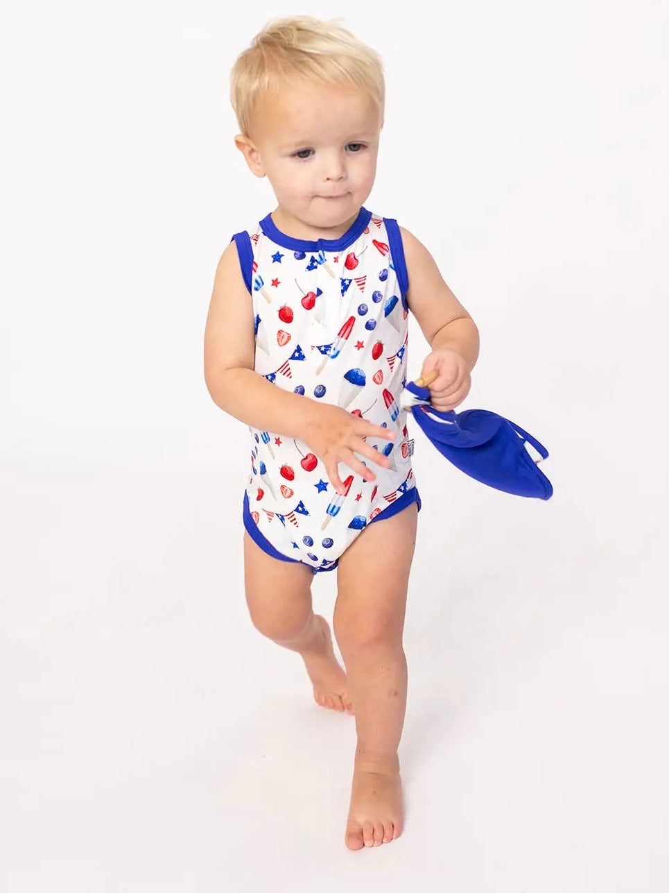 The Fourth Bamboo Henley Onesie with Snaps