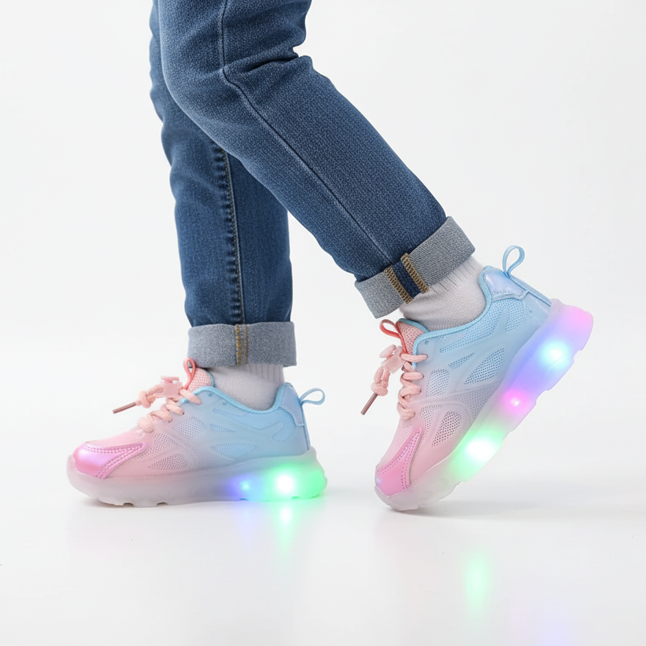 Rainbow LED Sneakers Ages 2β12 for Everyday Wear