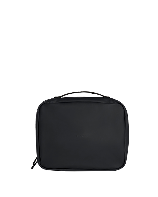Black travel bag on a white background