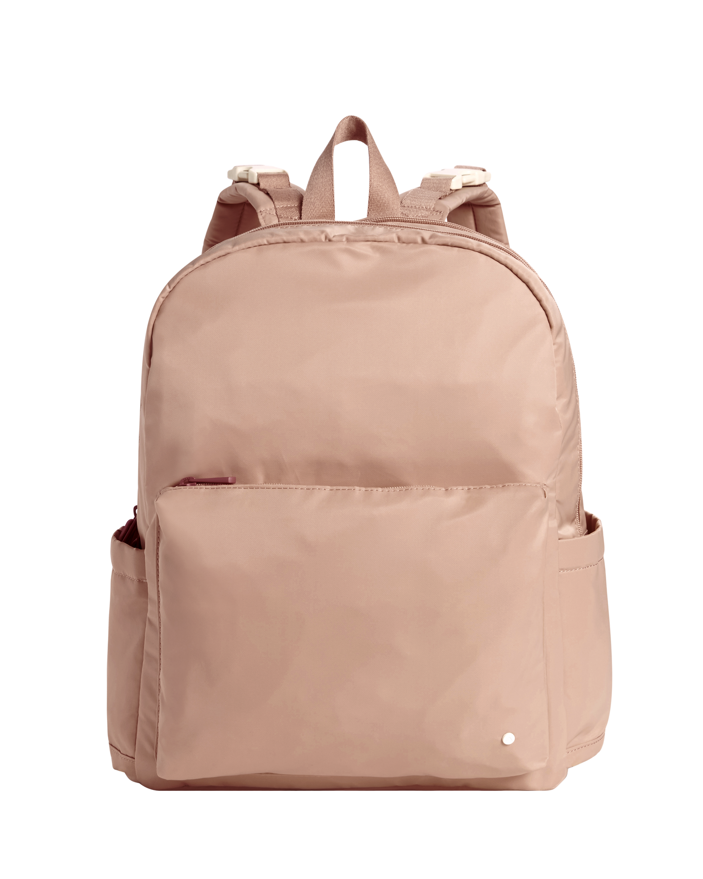 Beige diaper backpack on a white background