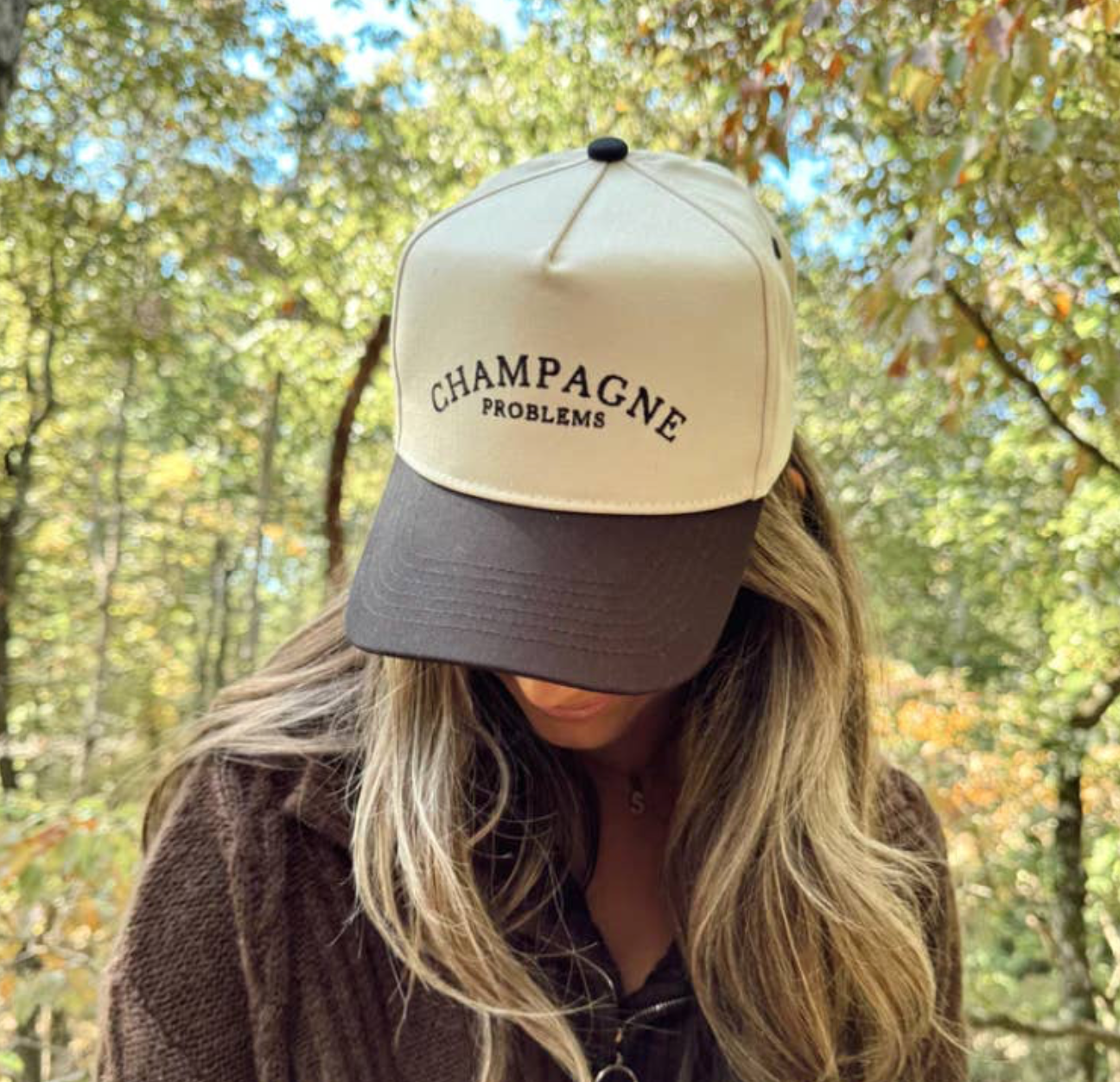 Champagne Problems | Black Vintage Trucker Hat