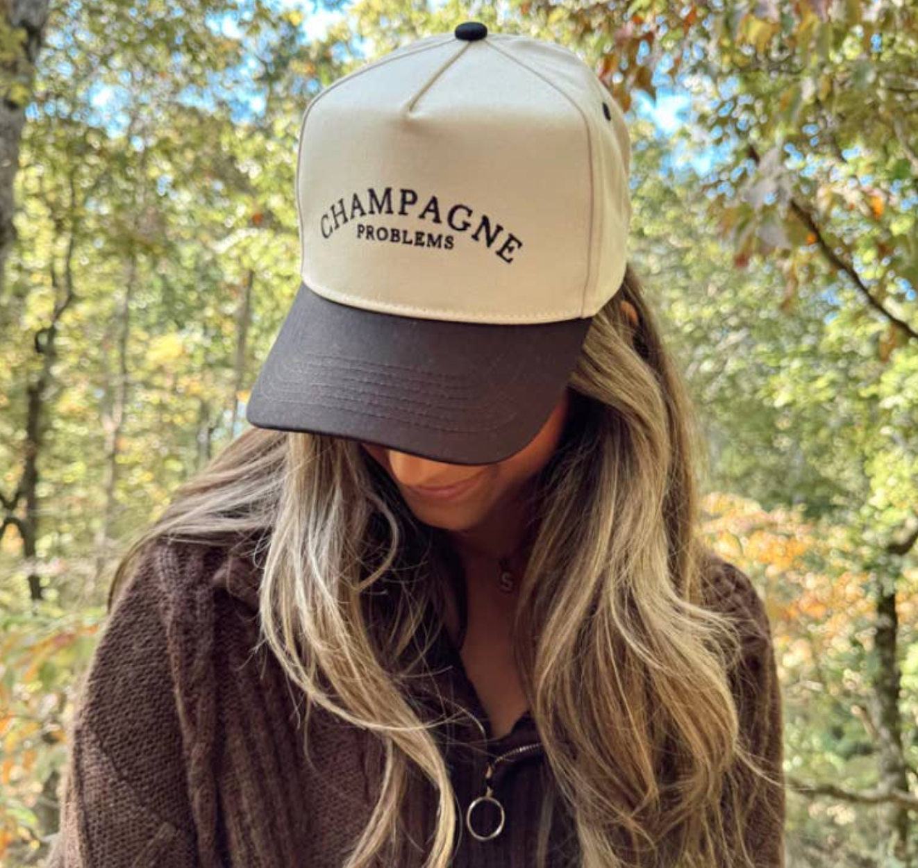 Champagne Problems | Black Vintage Trucker Hat