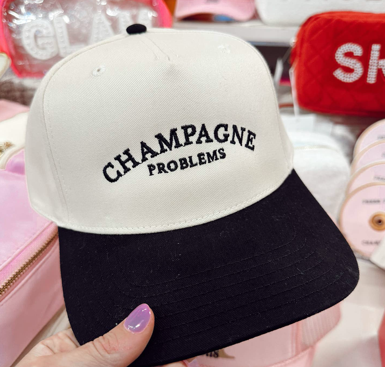 Champagne Problems | Black Vintage Trucker Hat