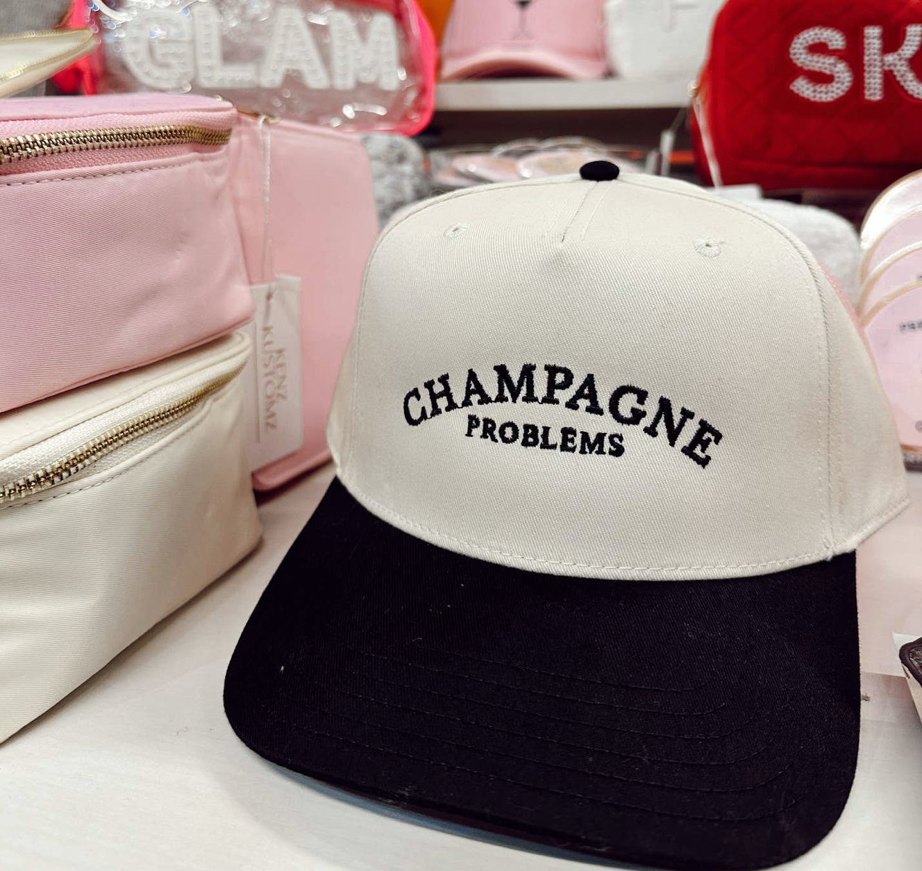 Champagne Problems | Black Vintage Trucker Hat