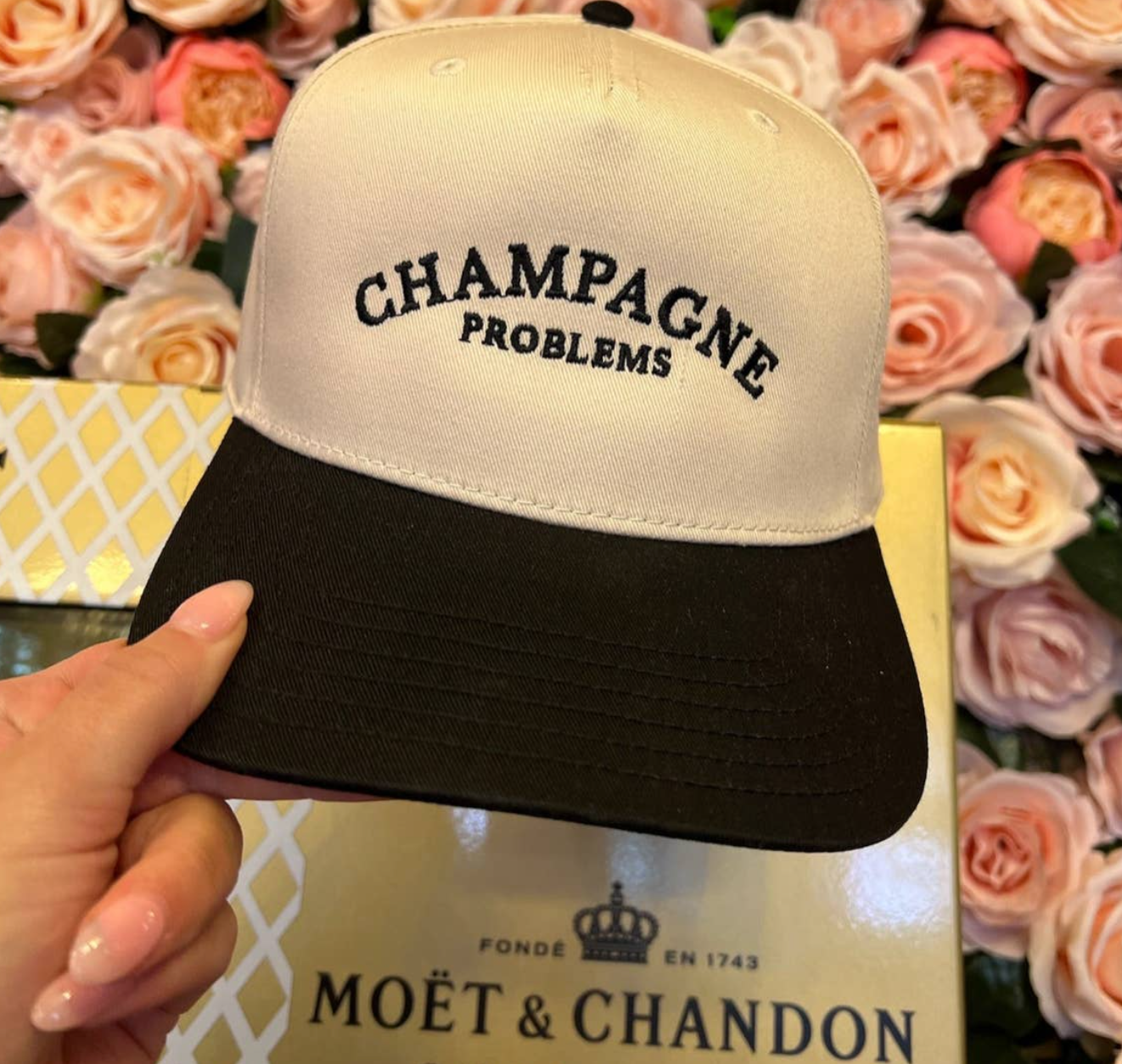 Champagne Problems | Black Vintage Trucker Hat