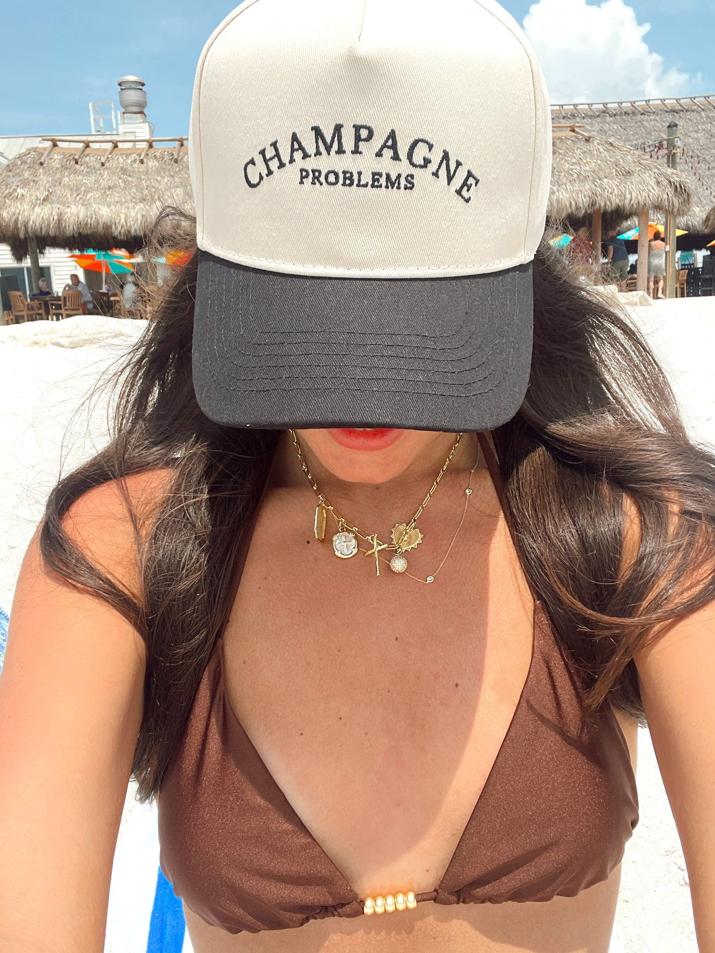 Champagne Problems | Black Vintage Trucker Hat