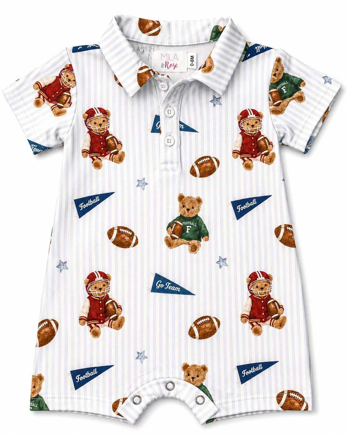Varsity Bears Polo Shorty One-Piece