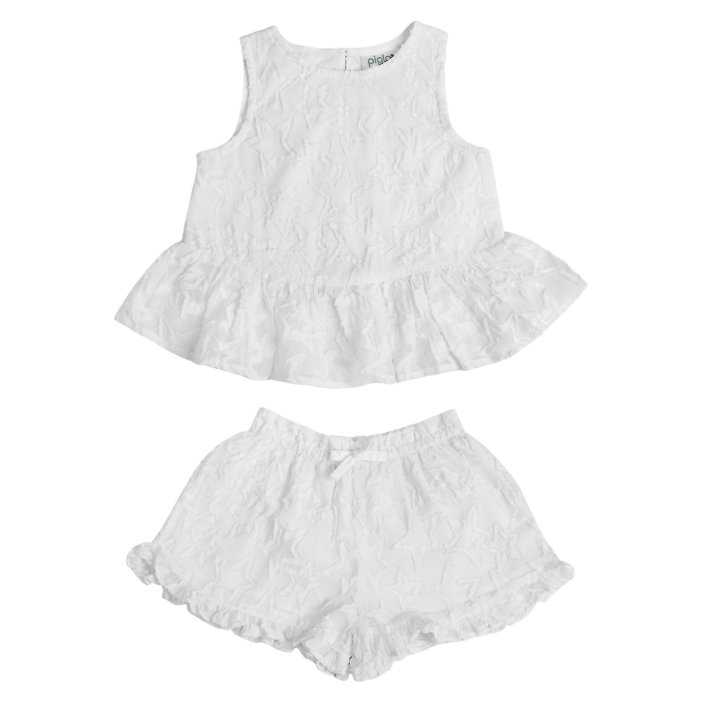 White Stars Top and Shorts Set