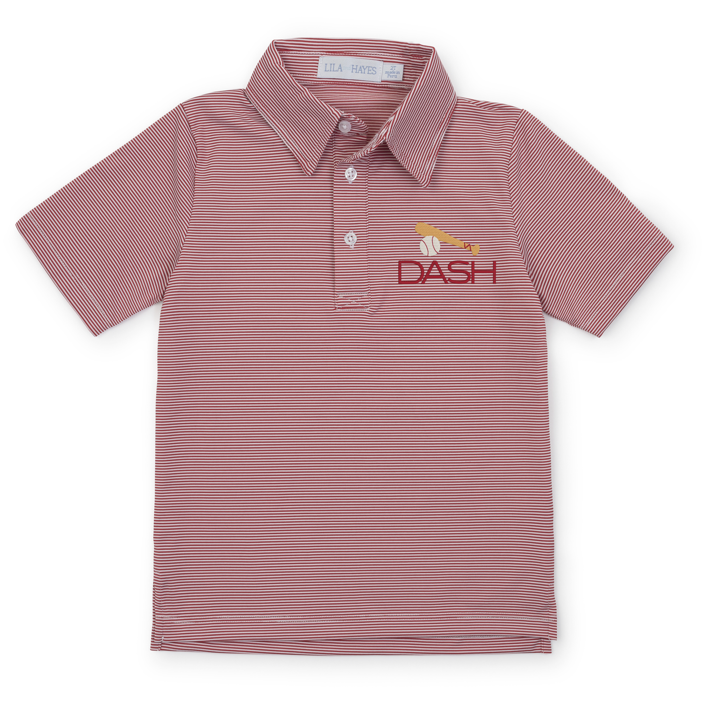 Will Boys' Performance Polo | Red Stripes
