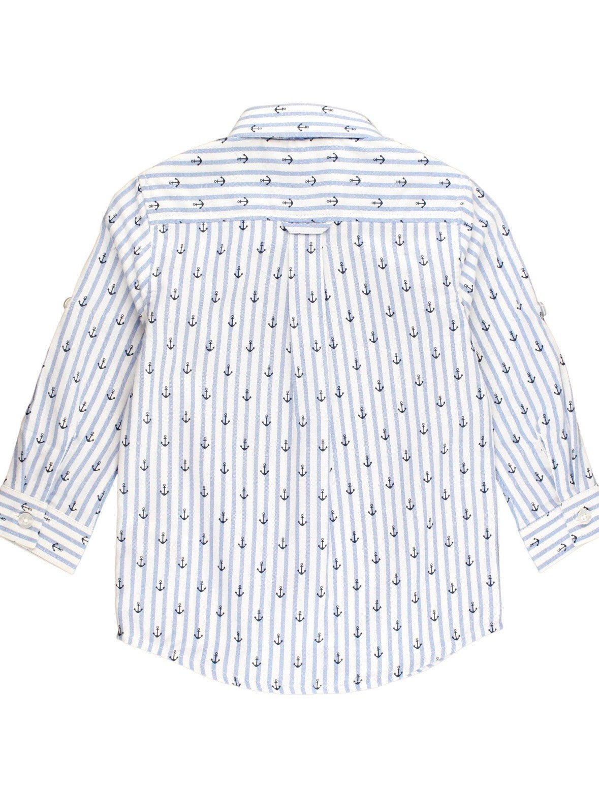Anchors Ahoy Stripe Long Sleeve Button Down Shirt - Little Baby