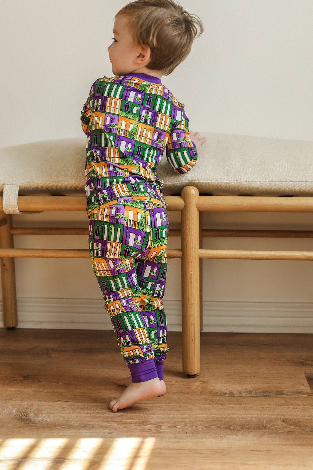 Mardi Gras Houses 2 Piece Bamboo Pajama Set
