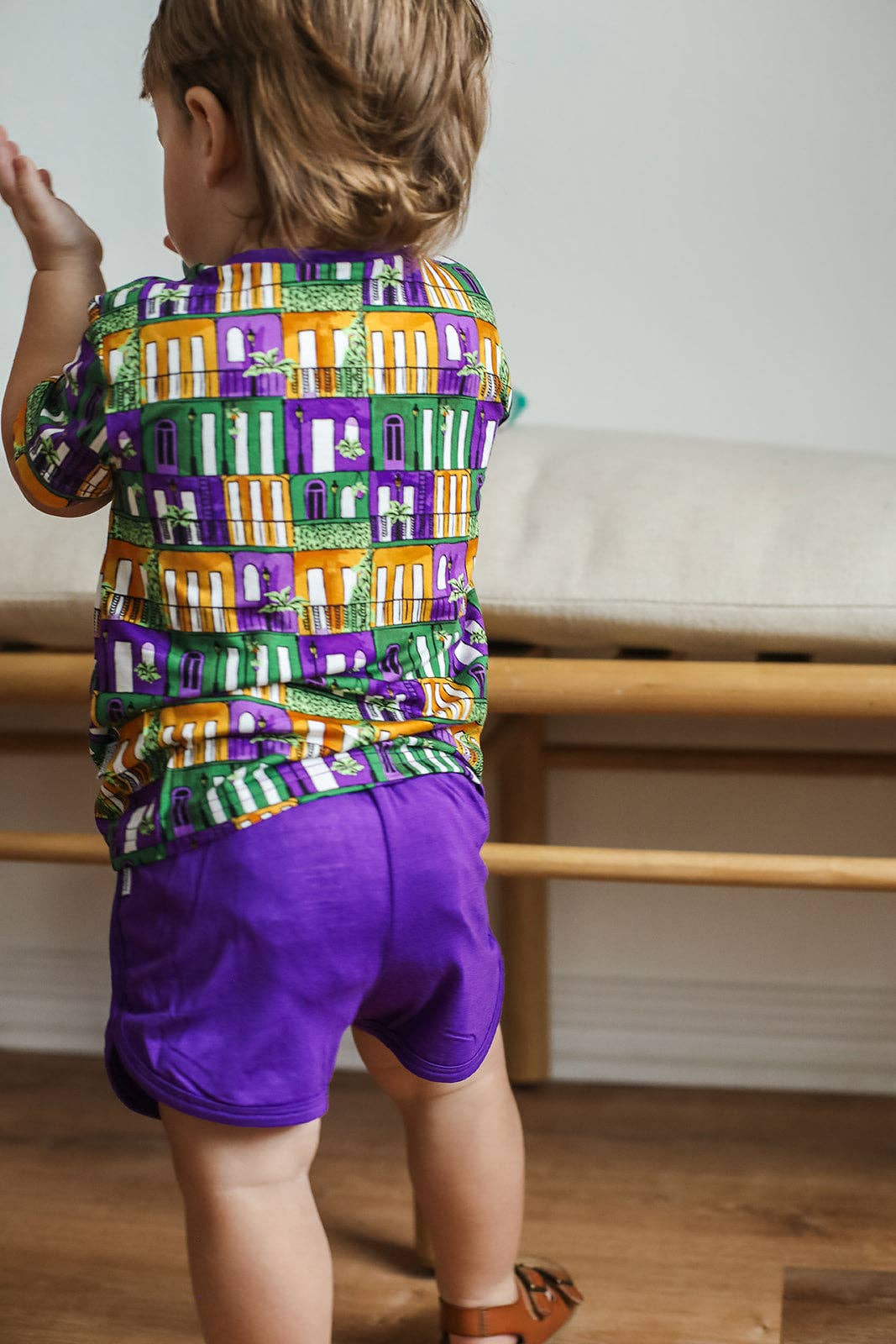 Mardi Gras Houses Bamboo Varsity Short Set